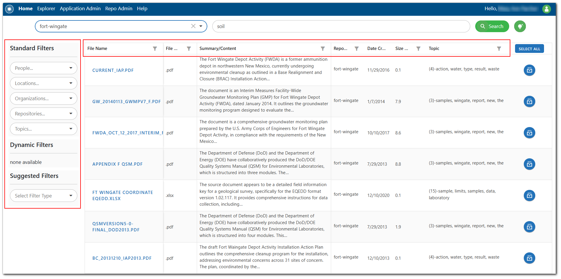 Helios Search Filters